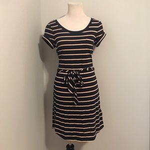 Navy Striped Banana Republic Shift Tie Dress NWT